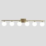 KCO Lighting Badezimmer-Wandleuchte Gold 6-flammig Milchglas