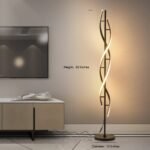 LOKUNM LED Spiral-Stehlampe Schwarz 150 cm dimmbar Fernbedienung - Image 4