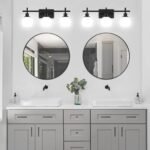 Dpyrrhic Badezimmer-Wandleuchte 3-flammig, Schwarz, Milchglas - Image 5