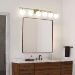 KCO Lighting Badezimmer-Wandleuchte Gold 6-flammig Milchglas - Image 8