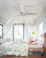 Airwit 106 cm Deckenventilator mit Licht & Fernbedienung, Weiß - Image 6
