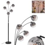 Stehleuchte Ripoll Retro Schwarz Metall Glas 5xE14 – HOFSTEIN
