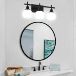 Dpyrrhic Badezimmer-Wandleuchte 3-flammig, Schwarz, Milchglas - Image 6