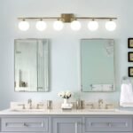 KCO Lighting Badezimmer-Wandleuchte Gold 6-flammig Milchglas - Image 5