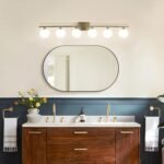 KCO Lighting Badezimmer-Wandleuchte Gold 6-flammig Milchglas - Image 7