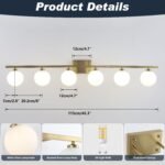 KCO Lighting Badezimmer-Wandleuchte Gold 6-flammig Milchglas - Image 2