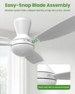 Airwit 106 cm Deckenventilator mit Licht & Fernbedienung, Weiß - Image 2
