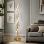 KOSHSH LED Stehlampe Spirale Gold dimmbar 155 cm Fernbedienung - Image 7