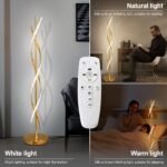 KOSHSH LED Stehlampe Spirale Gold dimmbar 155 cm Fernbedienung - Image 4