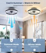 Nalezuns LED Deckenventilator mit Licht Fernbedienung & App - Image 4