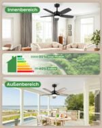 Mefine Deckenventilator 106cm mit LED-Licht & Fernbedienung Holz - Image 8
