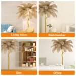 YHYYU LED Stehlampe mit Federn dimmbar 170 cm Braun Gold - Image 7