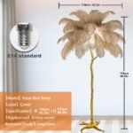 YHYYU LED Stehlampe mit Federn dimmbar 170 cm Braun Gold - Image 6