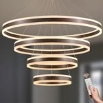 LAMPLAY LED Pendelleuchte Braun 4 Ringe dimmbar Ø40–100 cm