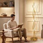 KOSHSH LED Stehlampe Spirale Gold dimmbar 155 cm Fernbedienung - Image 6