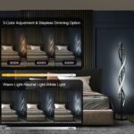 LOKUNM LED Spiral-Stehlampe Schwarz 150 cm dimmbar Fernbedienung - Image 2