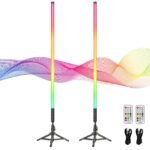 LUXCEO Mood1Pro RGB LED Videolicht 120cm 2er-Set mit Stativ