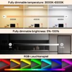 Amdelne 9x LED Deckenleuchte 100x25 cm, RGB+CCT, 30W, dimmbar - Image 3