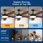 Taloya Smart Deckenventilator LED dimmbar 132 cm Schwarz - Image 3