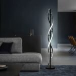 LOKUNM LED Spiral-Stehlampe Schwarz 150 cm dimmbar Fernbedienung