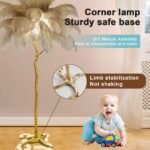 YHYYU LED Stehlampe mit Federn dimmbar 170 cm Braun Gold - Image 4
