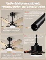 Mefine Deckenventilator 106cm mit LED-Licht & Fernbedienung Holz - Image 7