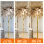 YHYYU LED Stehlampe mit Federn dimmbar 170 cm Braun Gold - Image 3