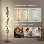 LOKUNM LED Spiral-Stehlampe Schwarz 150 cm dimmbar Fernbedienung - Image 8