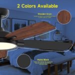 Taloya Smart Deckenventilator LED dimmbar 132 cm Schwarz - Image 2