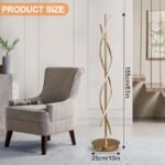 KOSHSH LED Stehlampe Spirale Gold dimmbar 155 cm Fernbedienung - Image 2