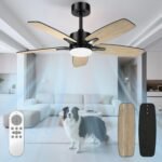 Mefine Deckenventilator 106cm mit LED-Licht & Fernbedienung Holz
