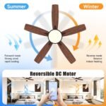 Taloya Smart Deckenventilator LED dimmbar 132 cm Schwarz - Image 4
