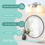 SILAMPDI Badezimmer Wandleuchte 2-flammig E26 Nickel Glas - Image 4