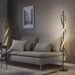 LOKUNM LED Spiral-Stehlampe Schwarz 150 cm dimmbar Fernbedienung - Image 6