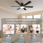 ROTTOGOON Deckenventilator 132 cm, LED, Fernbedienung, 6 Stufen - Image 3