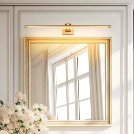TYhogar LED Spiegelleuchte Bad 90 cm 16 W IP44 schwenkbar